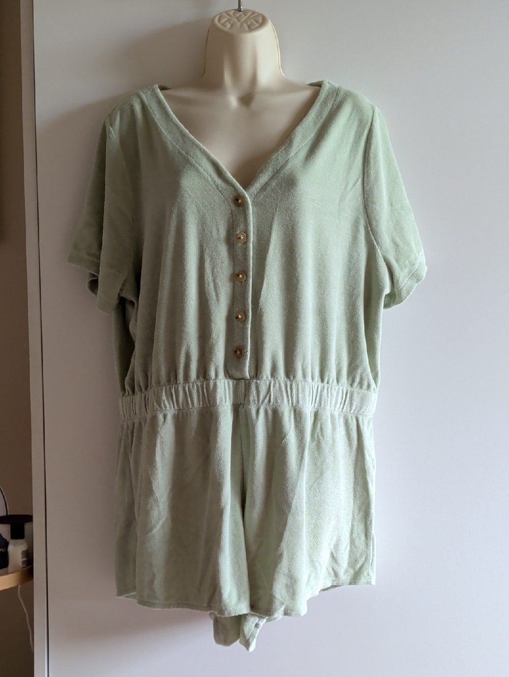 Madewell Light Sage Green Short Sleeve Romper